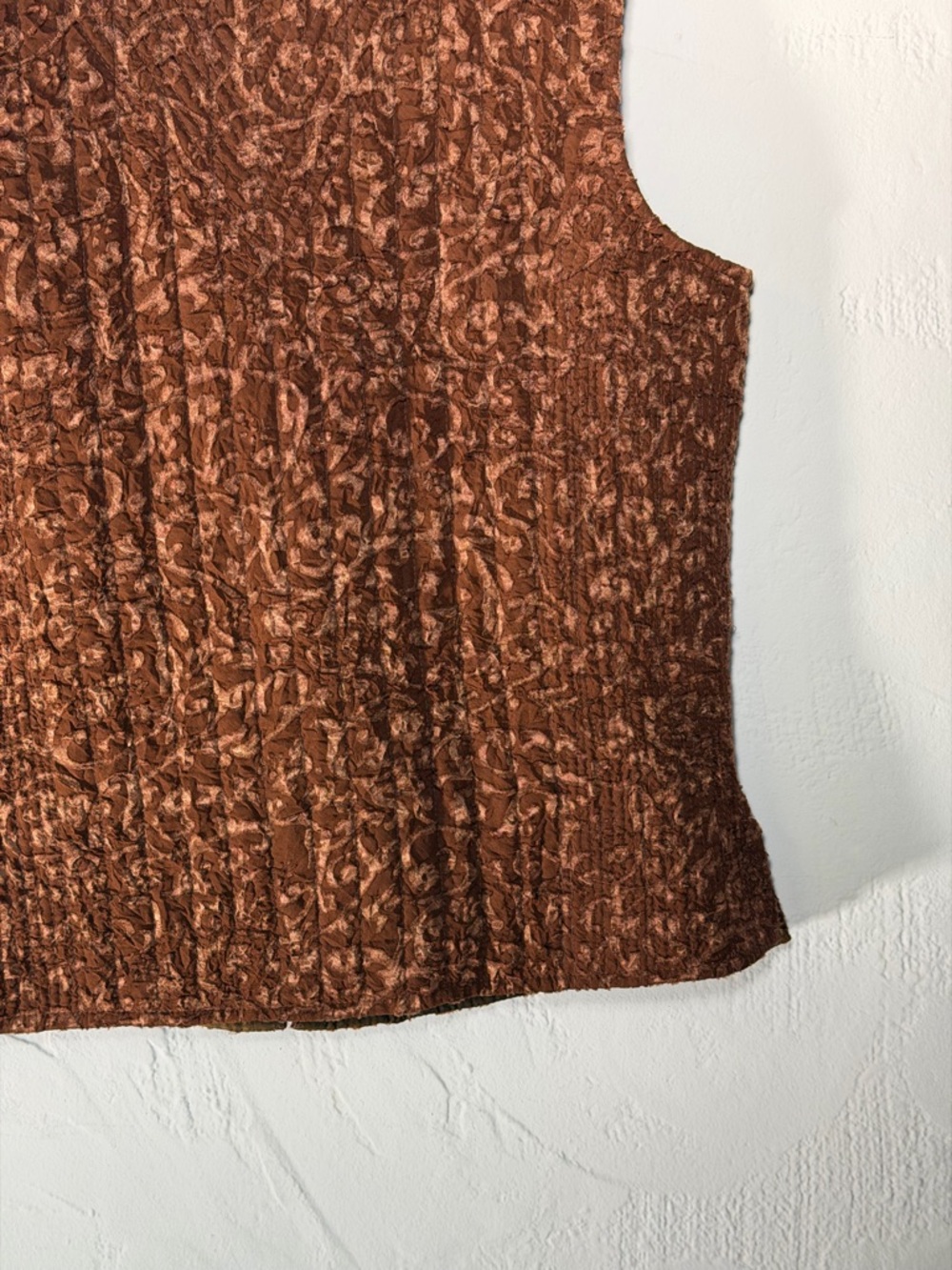 Coldwater Creek Metallic Bronze Textured Vest -medium - Picture 9 of 16